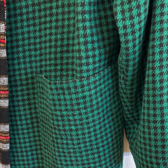 Dressed in LALA Plaid and Houndstooth Trench Coat - Red, Green, Black - Picture 4 of 14